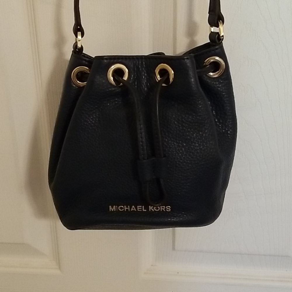 Mini Leather Drawstring Bucket Bag - image 5